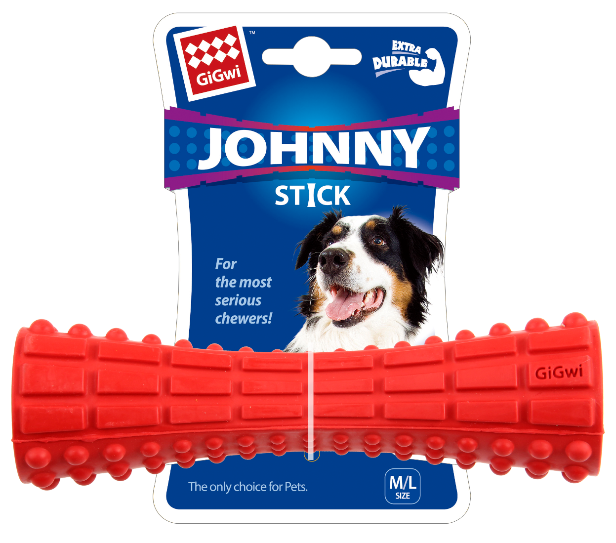 Gigwi Johnny Stick Extra Durable  Medium/Large  Red  Dog Toy