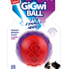 Gigwi Ball Squeaker Transparent Red Purple Dog Toy