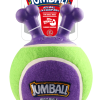 Gigwi Tennis Ball With Rubber Handle Jumball Green / Purple Dog Toy