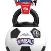 Gigwi Soccer Ball With Rubber Handle Jumball Black/White Dog Toy
