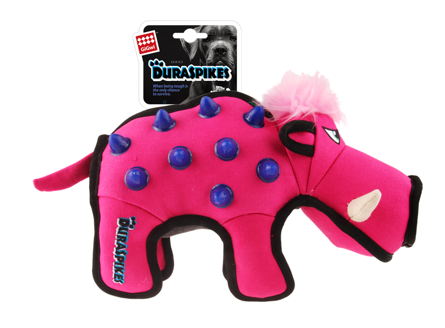 Gigwi Duraspikes Extra Durable Wild Boar Rose Color Dog Toy