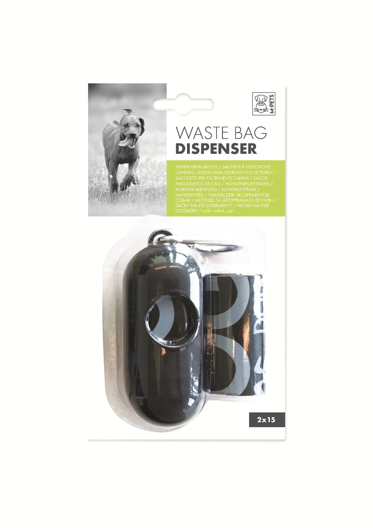 M-PETS Waste Bag Dispenser Black Mixed