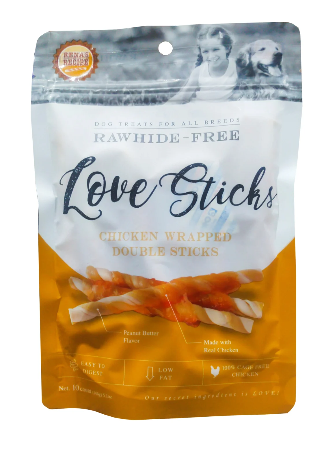Love Snack Chicken Wrapped Double Sticks