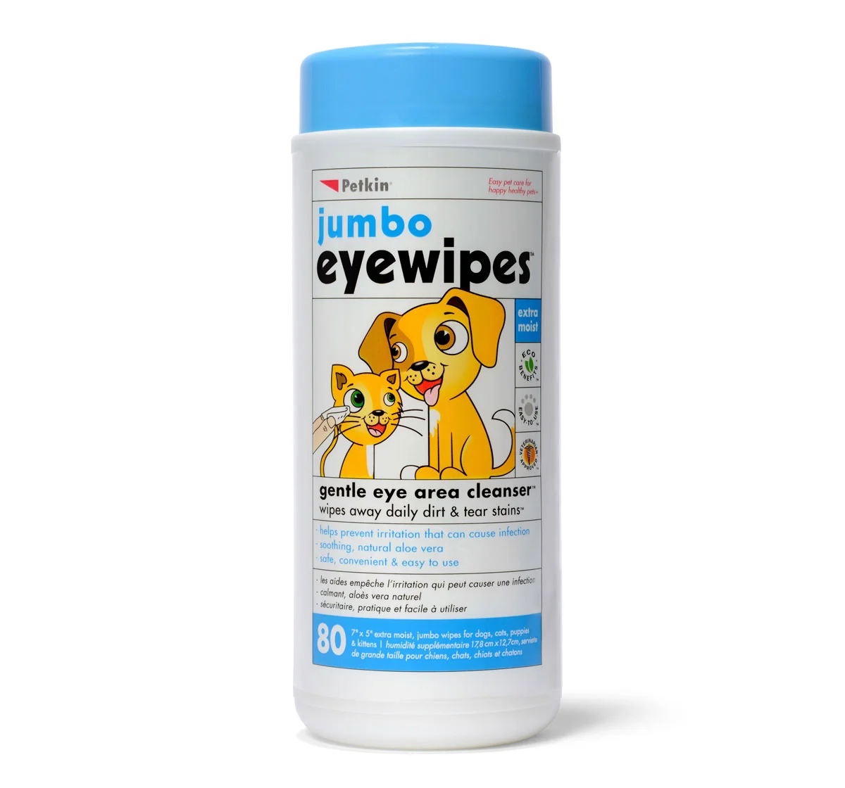 Petkin Jumbo EyeWipes 80 Wipes