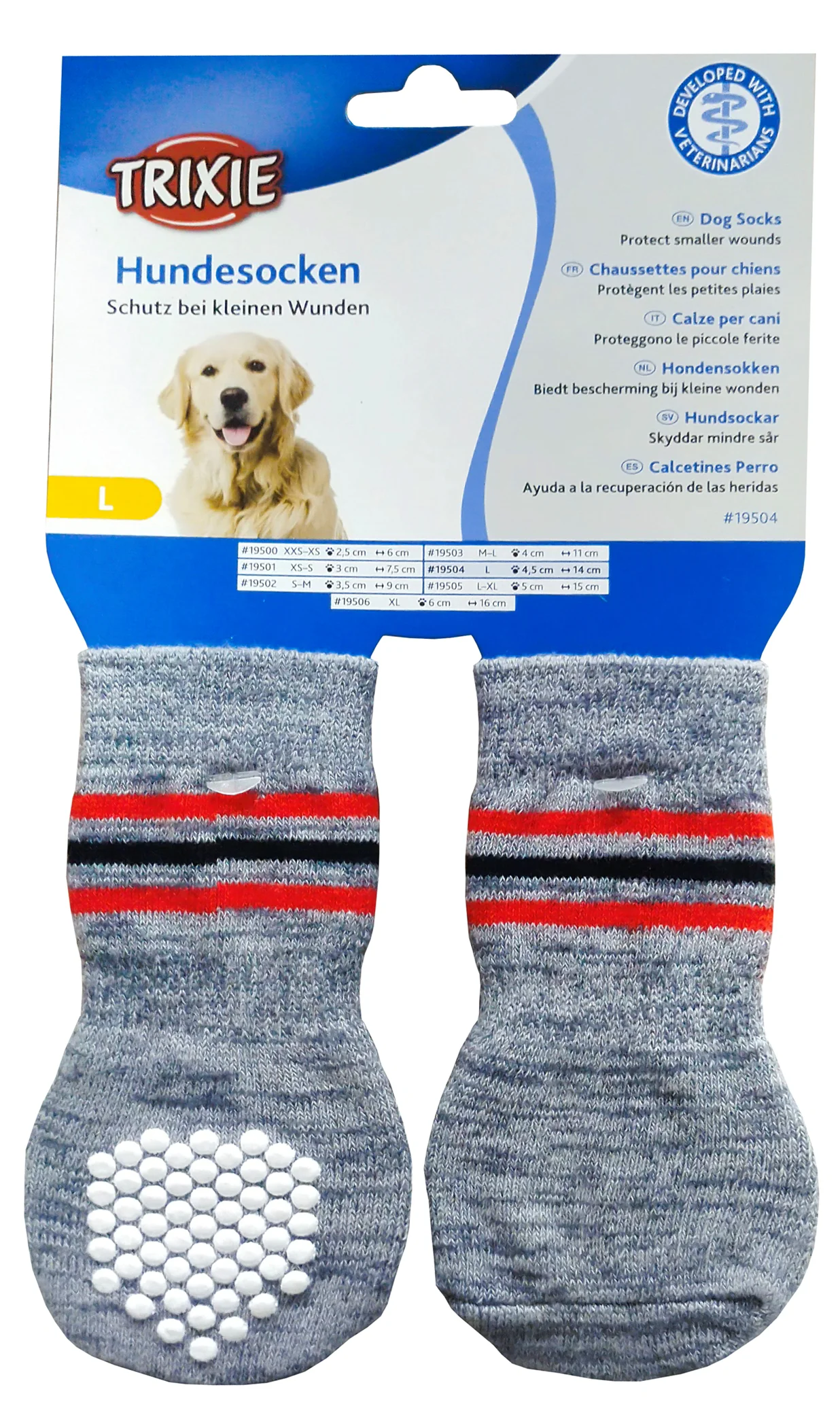 Trixie Dog Socks Non-Slip Gray
