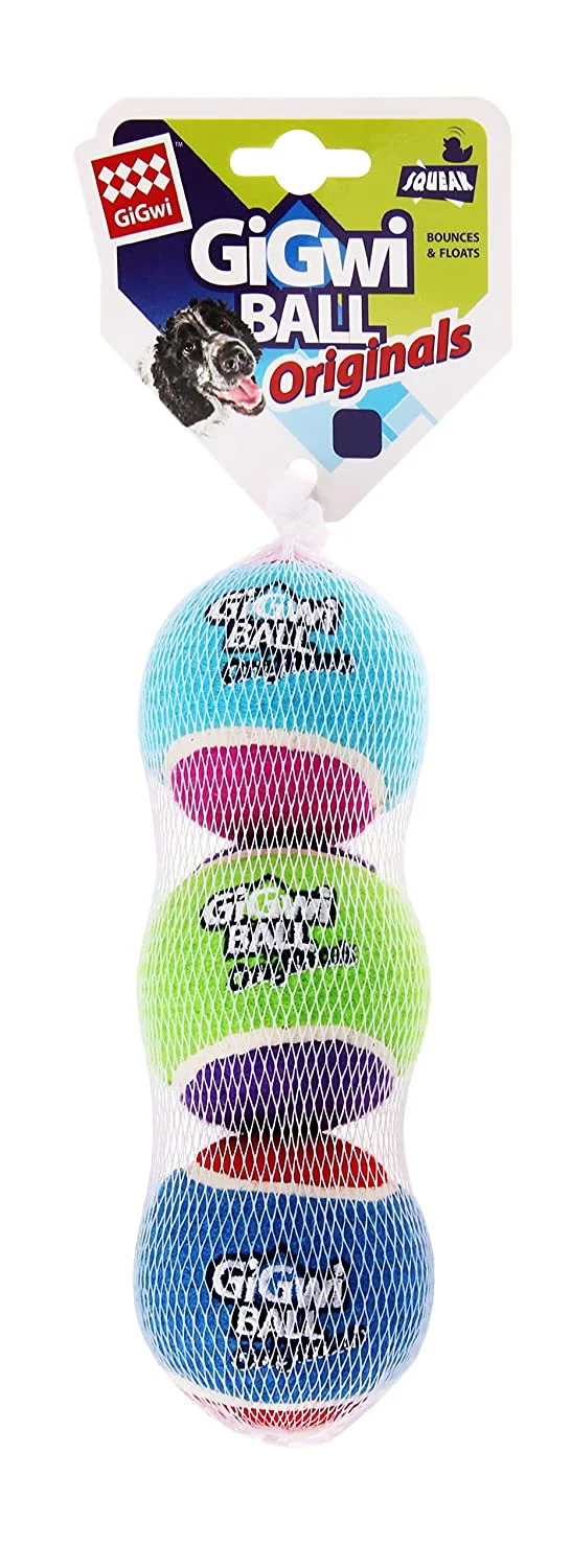 Gigwi Tennis Ball 3 pieces Different Colors In One Pack