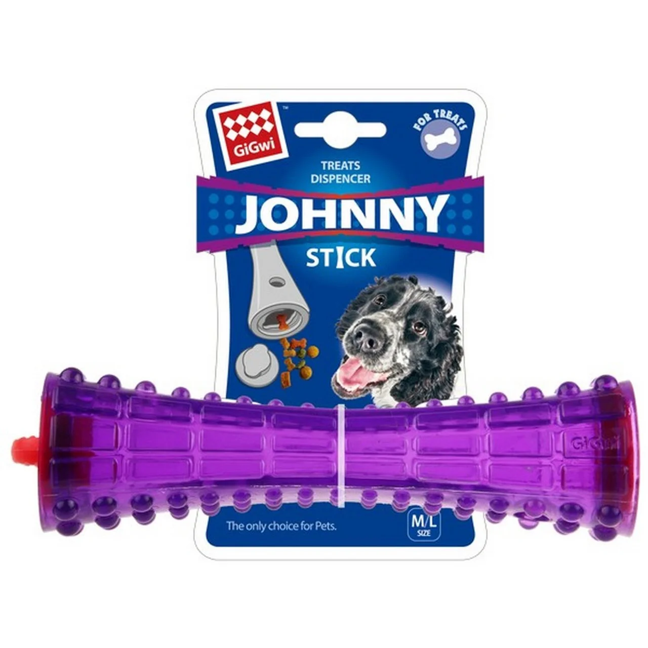 Gigwi Johnny Stick Treats Dispenser Transparent Purple