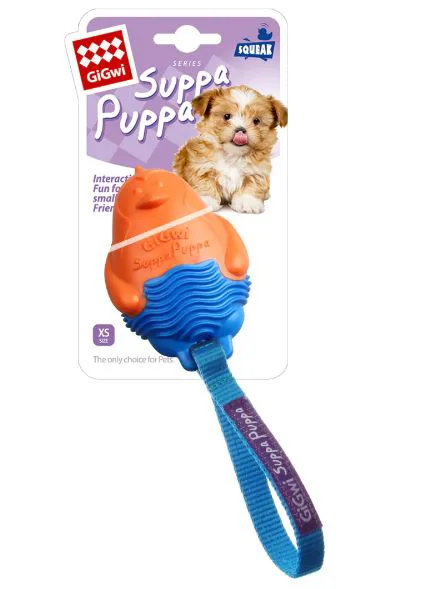 Gigwi Suppa Puppa Penguin With Tug Orange-Blue