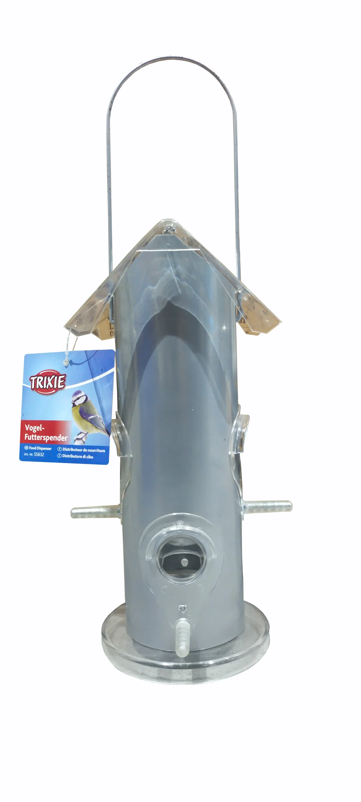 Trixie Outdoor Bird Food Dispenser-Metal-Sliver