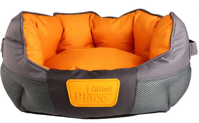 Gigwi Soft Canvas TPR Gray Orange Dog Bed