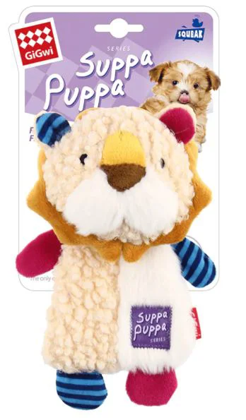 Gigwi Suppa Puppa Lion Squeaker/Crinkle Inside Dog Toye