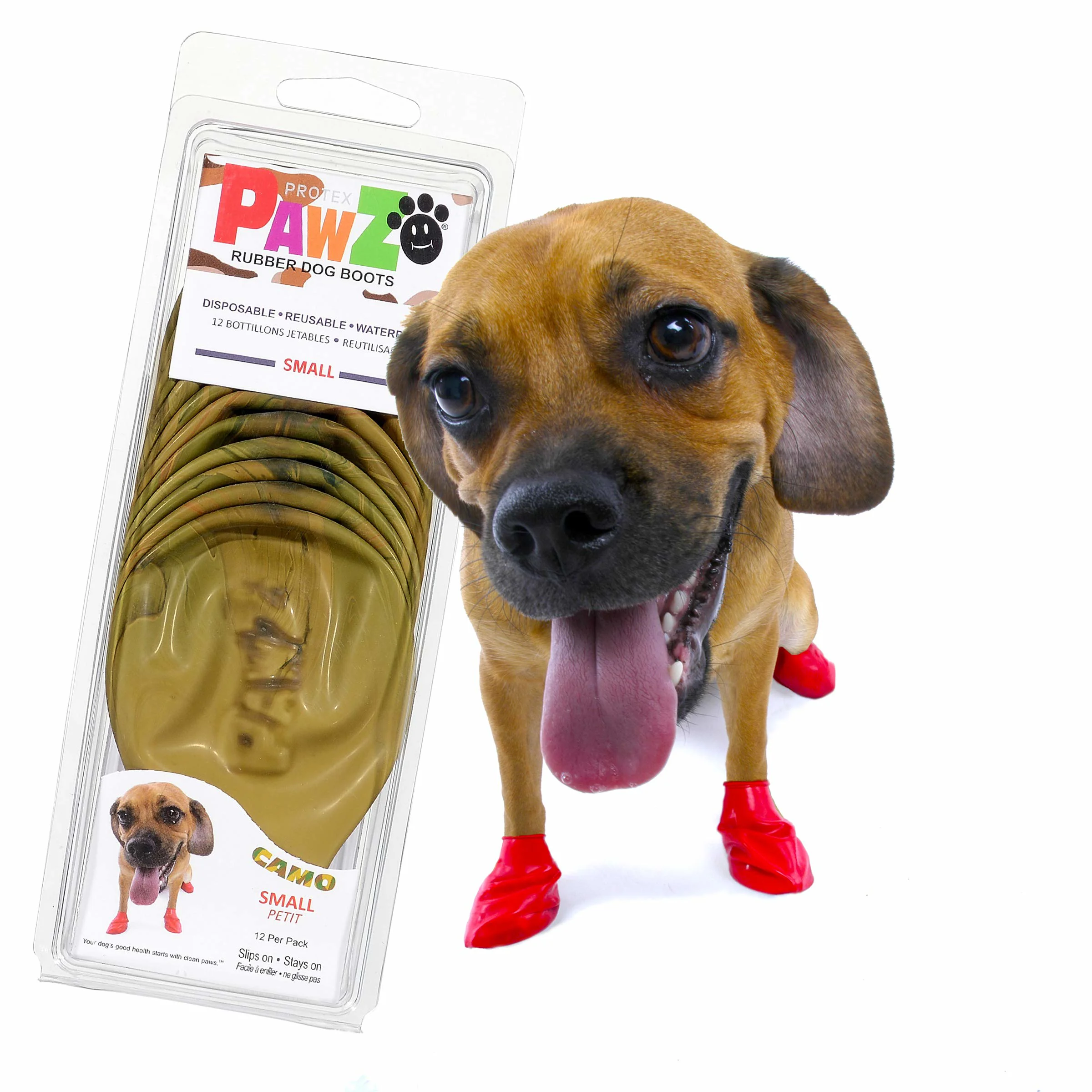 Pawz Protex Small Rubber Boots Camo 12 Per Pack