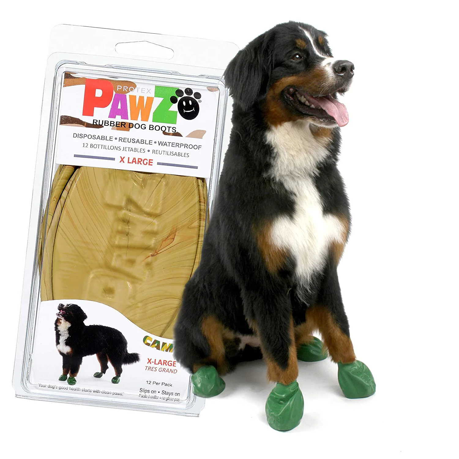 Pawz Protex Xtra Large Rubber Boots Camo 12 Per Pack
