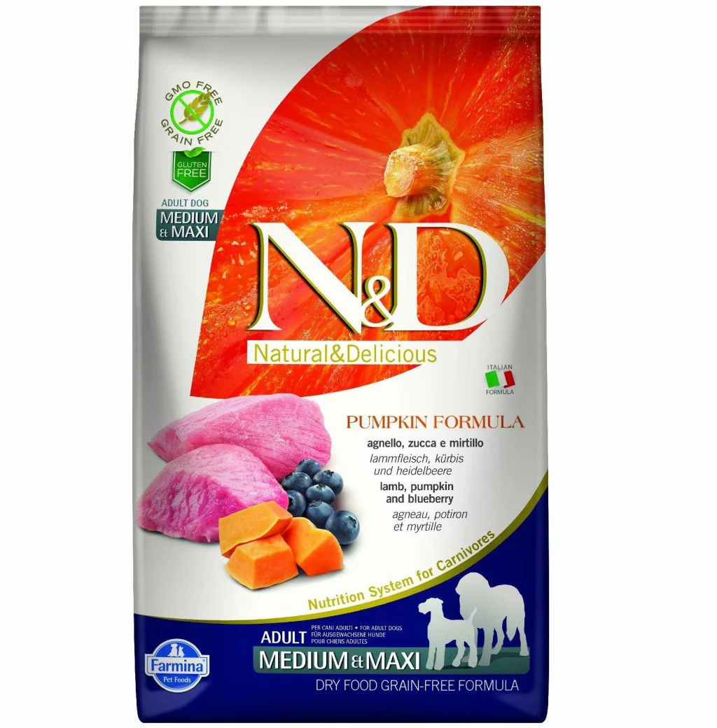 Farmina Natural & Delicious Pumpkin Formula Lamb & Blueberry Grain-Free Medium & Maxi Adult