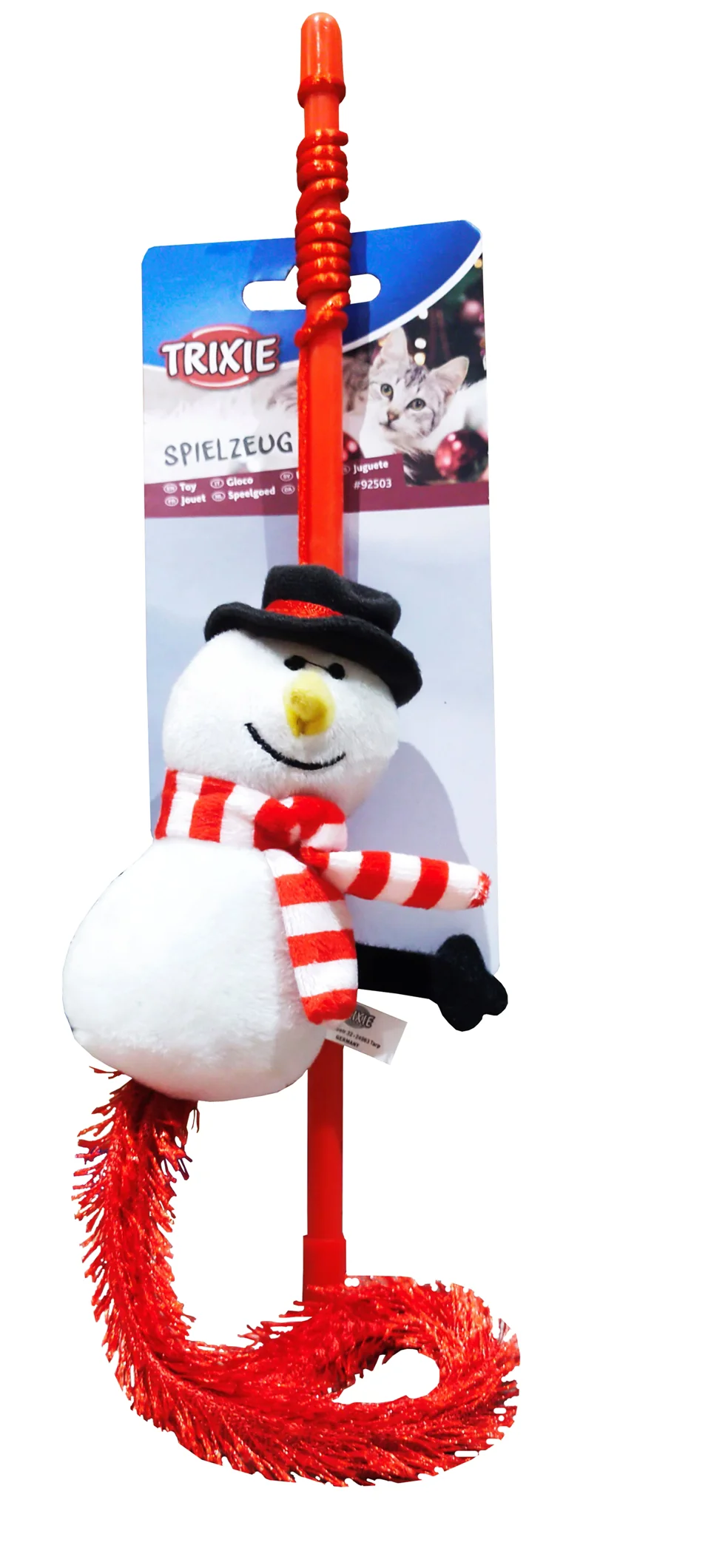 Trixie Xmas Playing Rod Snowman , White/Red