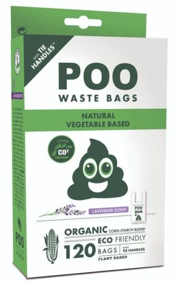 M-Pets Natural Vegetable Based Poo Waste Bags With Tie Handles - Lavender Scent