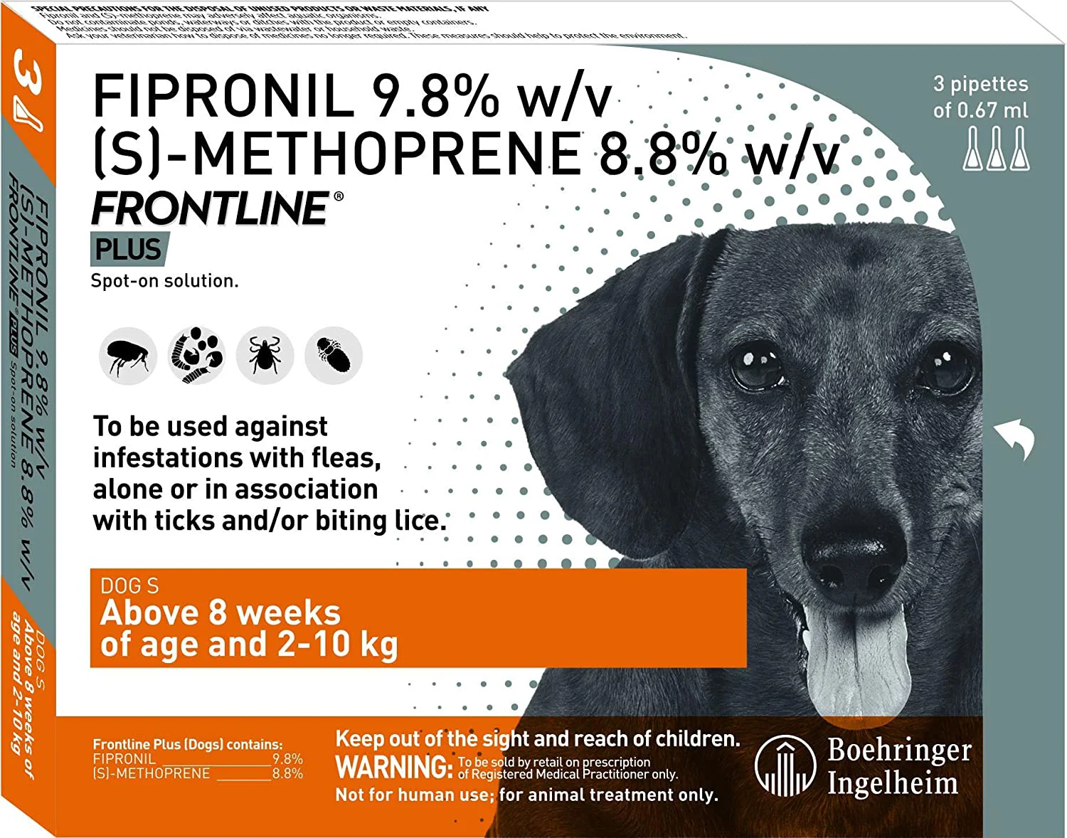 Frontline Plus Spot On For Dogs  <10KG
