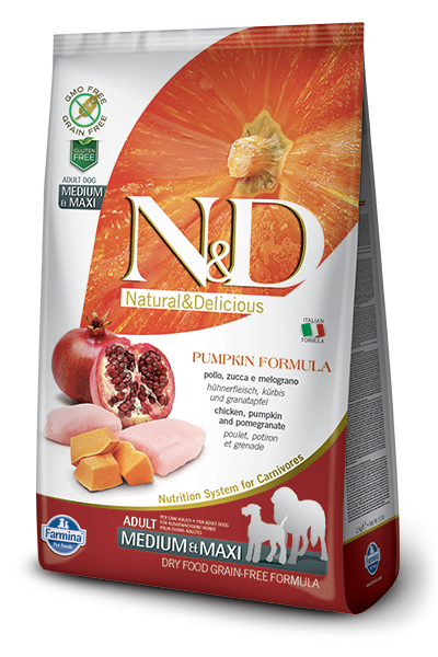 Farmina Natural & Delicious Pumpkin Formula Chicken & Pomegranate Grain-Free Medium & Maxi Adult