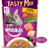 Whiskas Tasty Mix With Chicken Salmon and Wakame Seaweed In Gravy (Pouch)
