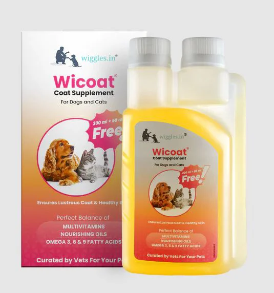 Wiggles Wicoat  Sardine & Flaxseed Oil Coat Supplement Syrup for Dogs & Cats