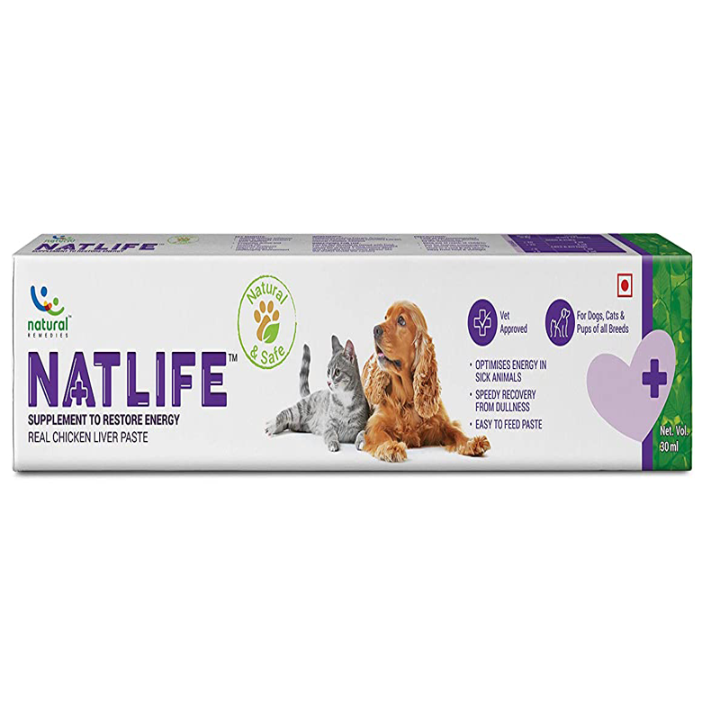 Natural Remedies Natlife Supplement to restore energy For Dogs & Cats
