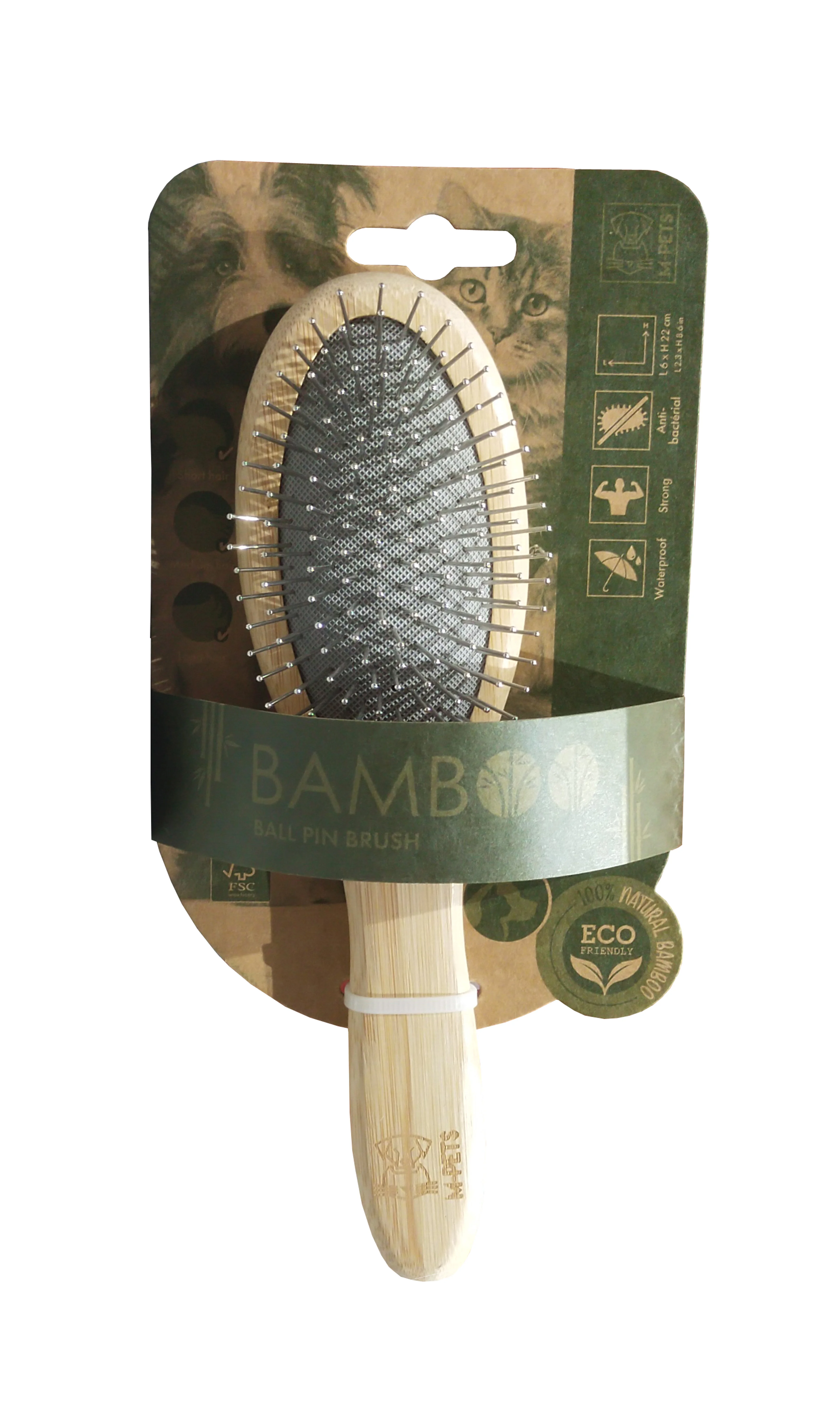 M PETS Bamboo Ball Pin Brush