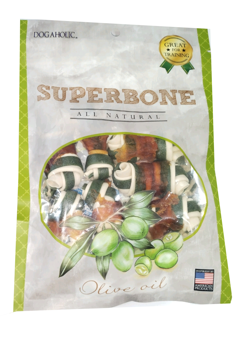 Dogaholic Superbone All Natural Knotted - Olive Oil