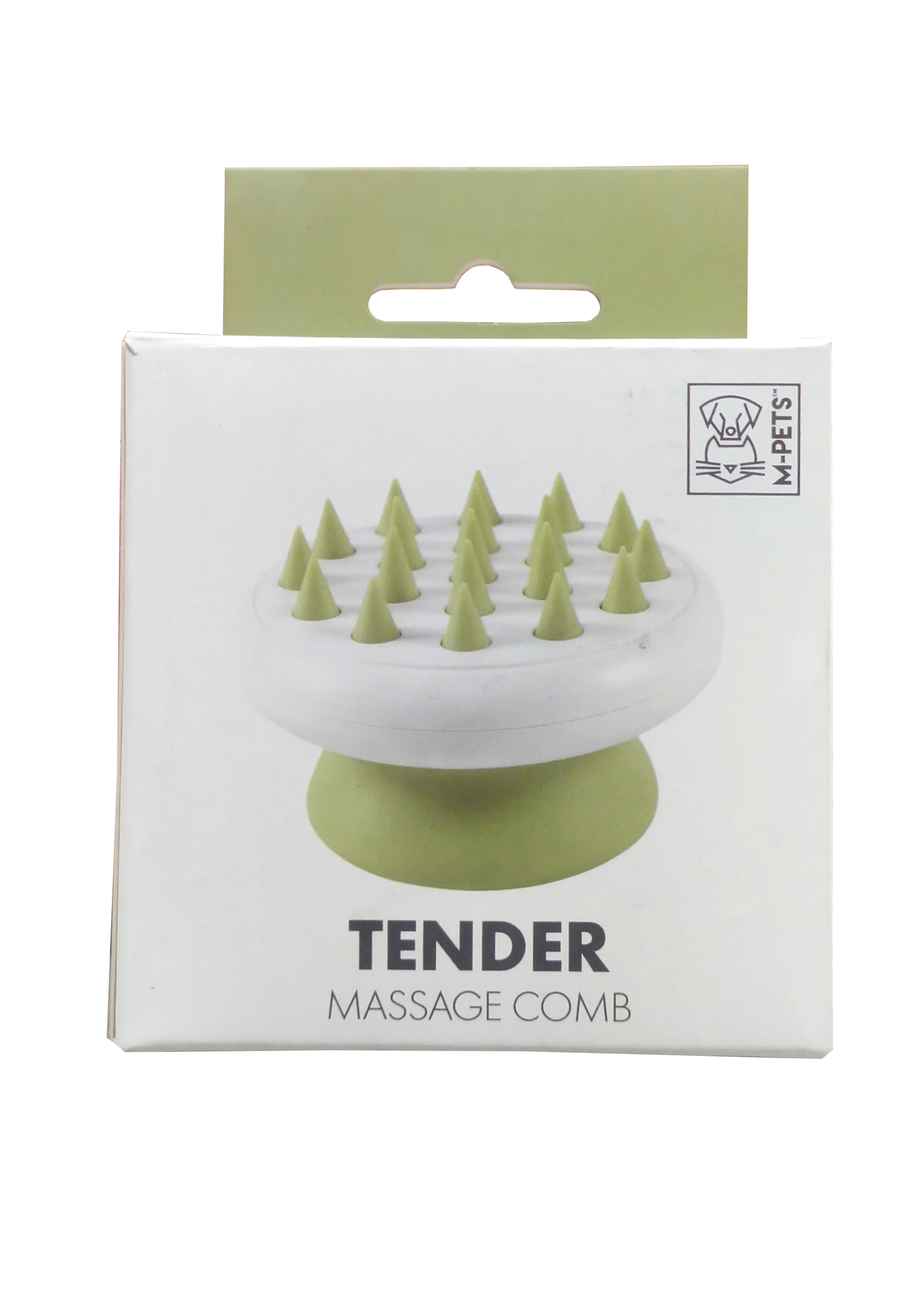 M PETS Soft Massage Soft Comb Sharp Teeth Green