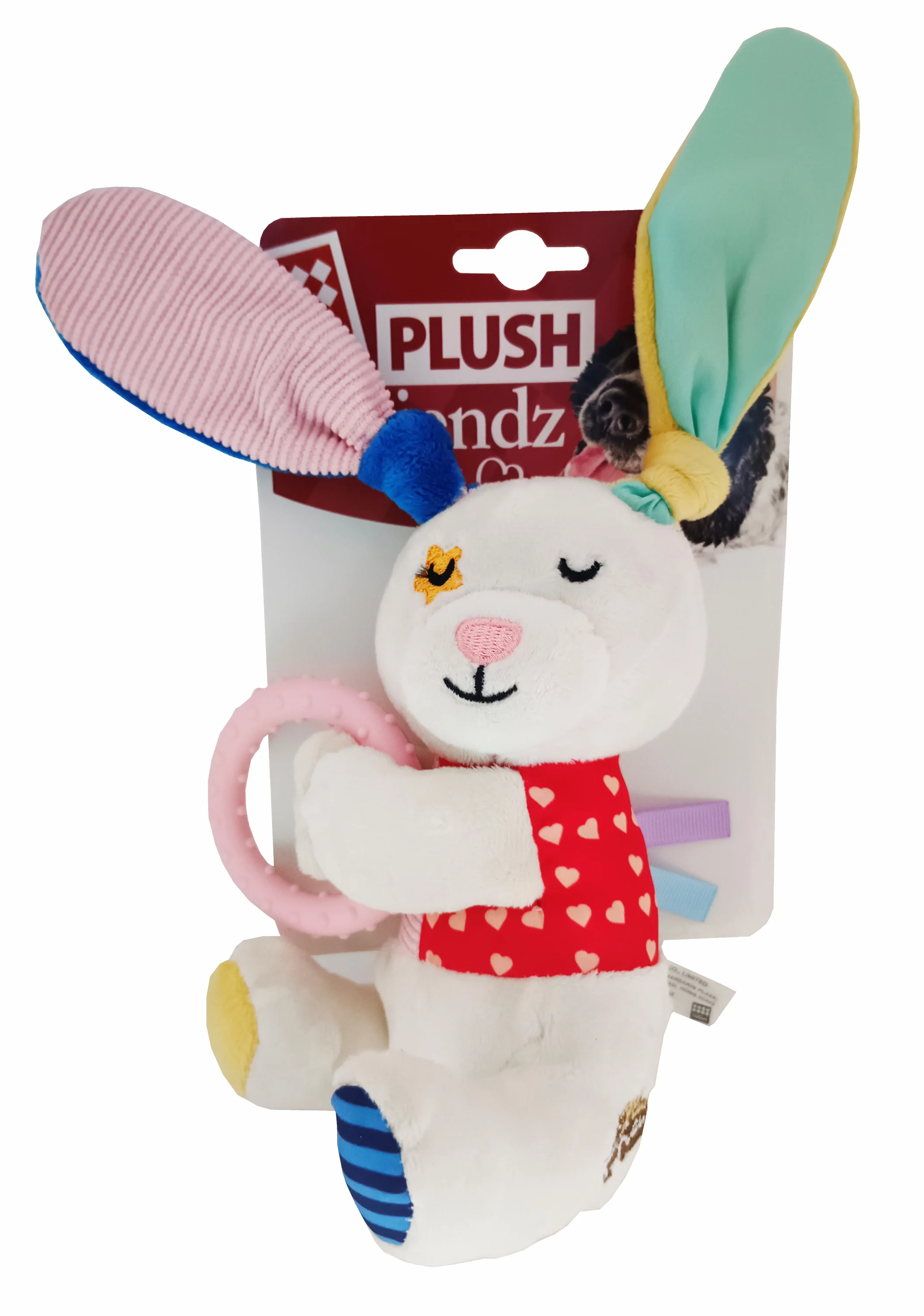 Gigwi Rabbit Plush Friendz with squeaker and TPR ring