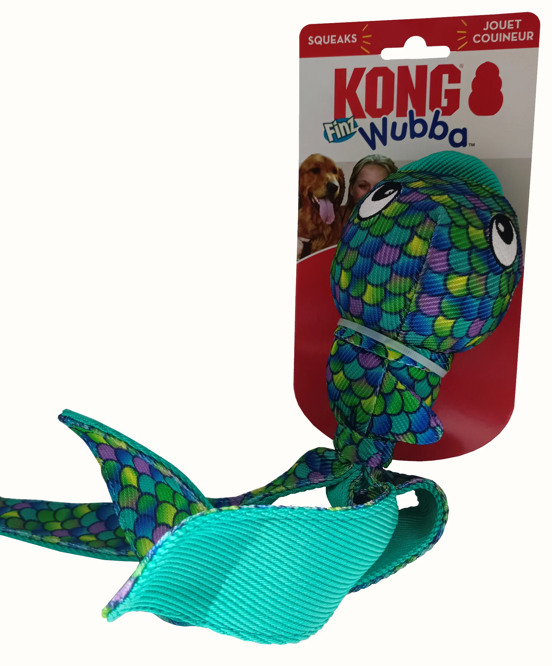 Kong Wubba TM Finz Blue Large Squeaking Toy