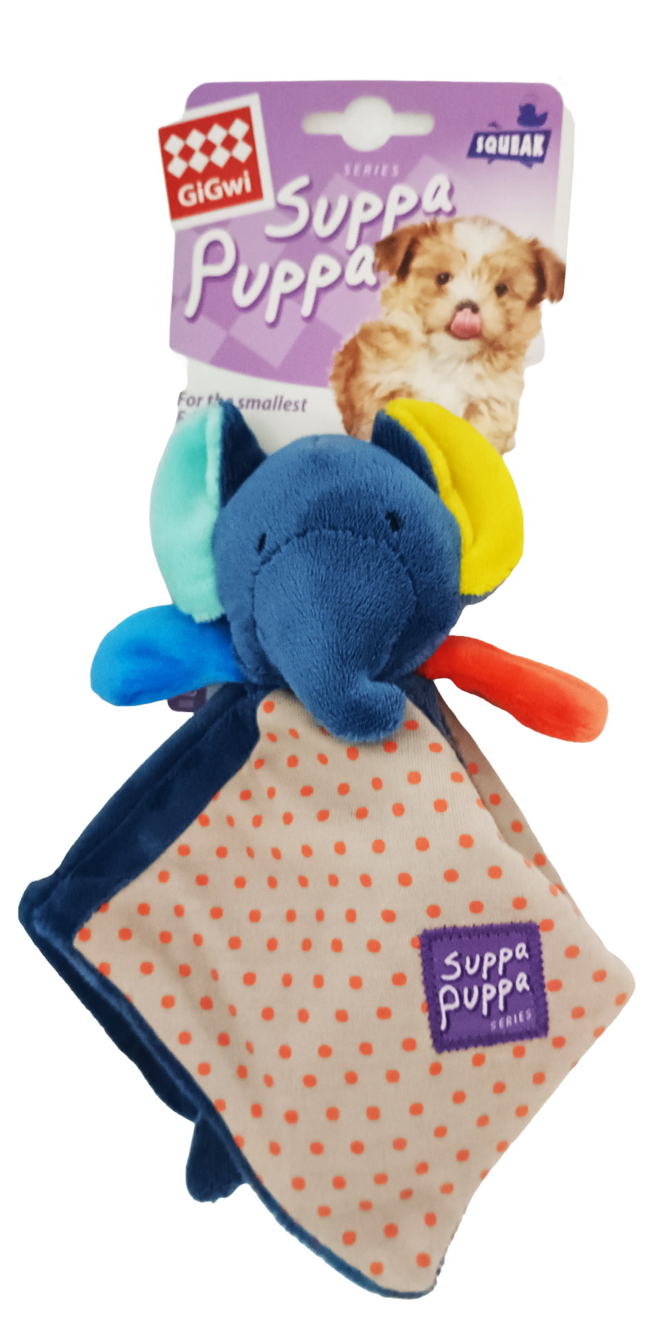 Gigwi Suppa Puppa Elephant with Squeaker & Crinkle Paper Small Size