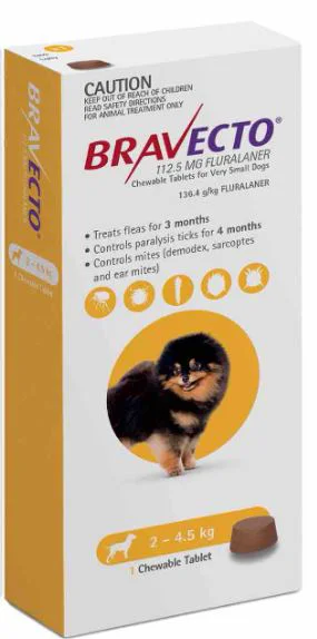 Bravecto Chewable Tablet For Dogs 2-4.5kg