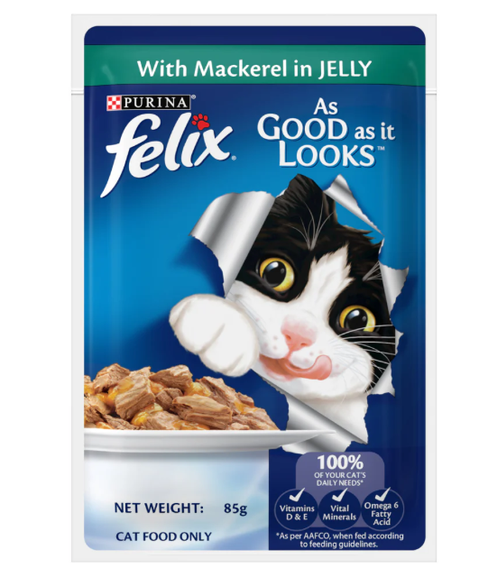 Felix Adult Mackerel In Jelly Food 12*85gm