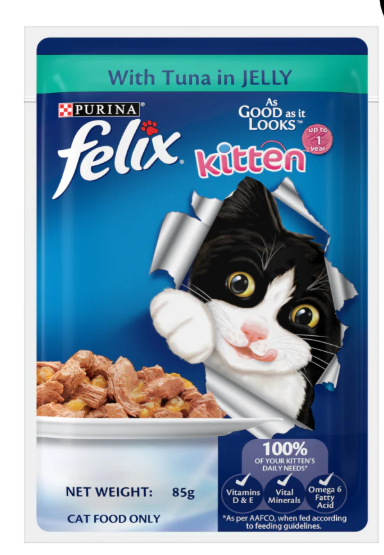 Felix Kitten Tuna In Jelly 12*85gm
