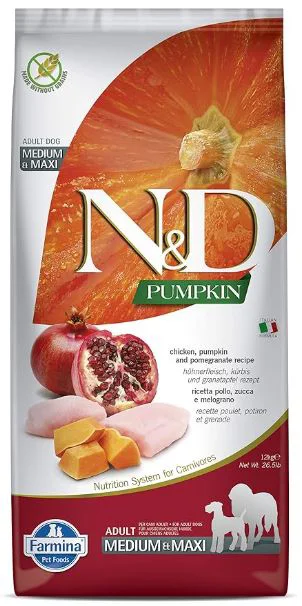Farmina  Grain Free Pumpkin  Chicken Pomegrain  Adult ME/MA 12KG