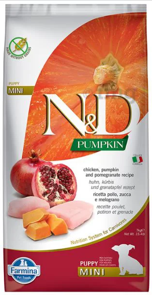 Farmina   Grain Free  Pumpkin Chicken Pomegranate  puppy mini