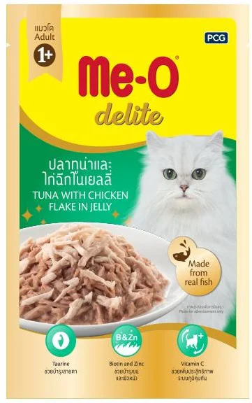 Meo Delite Tuna with Chicken Flake Jelly in Pouch