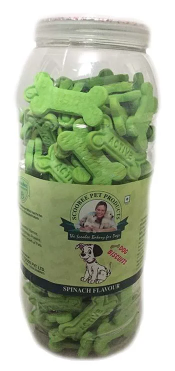 Scoobee Pet Dog Biscuits - Spinatch Flavour (Jar)