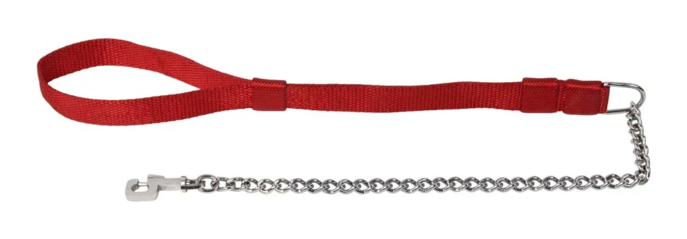 Kennel Chain Lead Extra Thick (L = 20") (T = 5mm) with Premium Nylon Handle (W = 1 1/4")