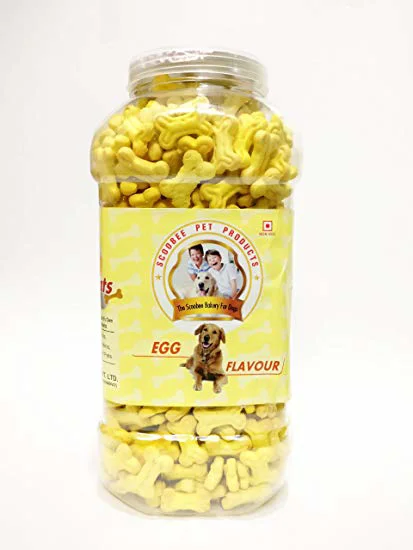 Scoobee Pet Dog Milk Biscuits - Egg Flavour (Jar)
