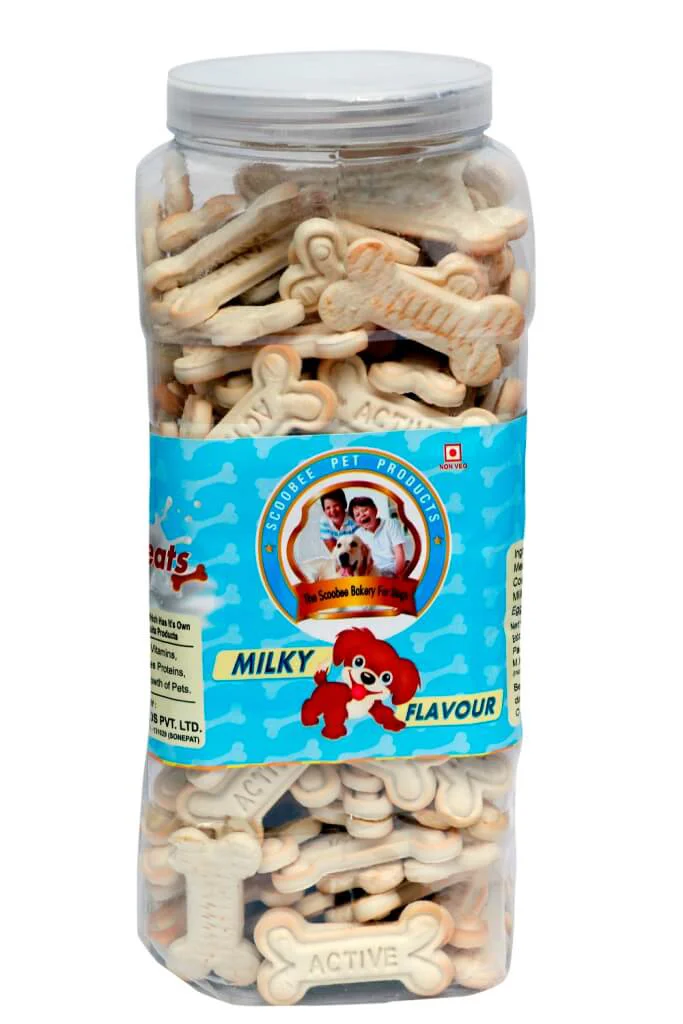 Scoobee Pet Dog Biscuits - Milky Flavour (Jar)